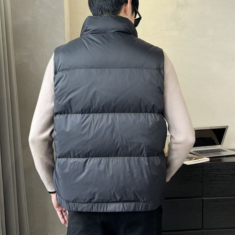 波司登冰洁2025冬季款短款立领羽绒马夹潮男纯色轻薄保暖外套马甲 黑色 L(90-110斤)