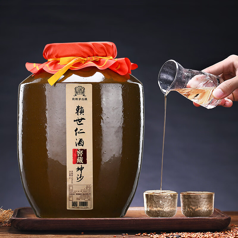赖世仁贵州酱香型白酒53度粮食坤沙酒水茅台镇封坛酒送礼收藏酒5L陶坛装 53度 5L 1坛 窖藏坤沙酒