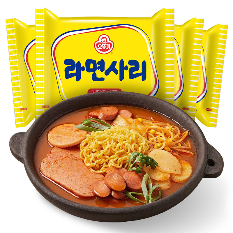 不倒翁韩国进口 面饼4连包 独立包装方便面饼 速食火锅面泡面炒面440g