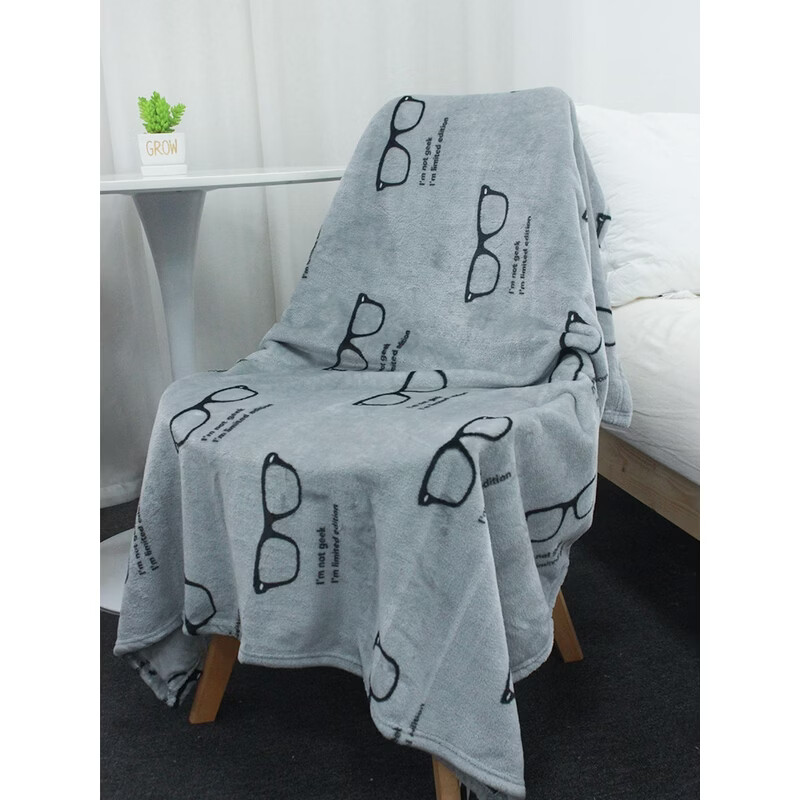 咏幻毛毯被子加厚冬季法兰绒毯宿舍学生珊瑚绒床单人办公室午睡小毯子 放眼未来 70cmx100cm两条装