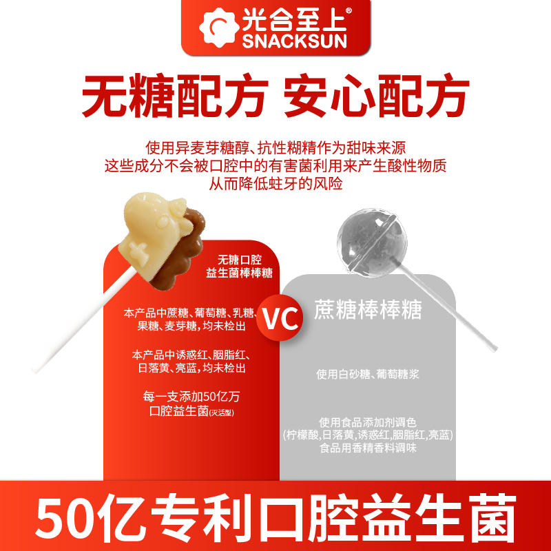 光合至上无添加0糖不伤牙儿童无糖口腔益生菌棒棒糖宝宝零食儿童六一礼物 【3盒-17支】水果1盒+海洋1盒+马年限定糖果礼盒