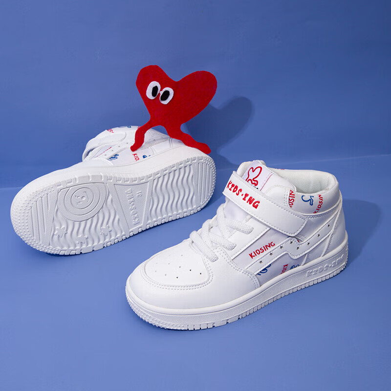 kids.ing【售罄不补】校园小白鞋儿童板鞋休闲鞋男女童中大童运动休闲板鞋 白色涂鸦 37 适合脚长22.6-23.2cm