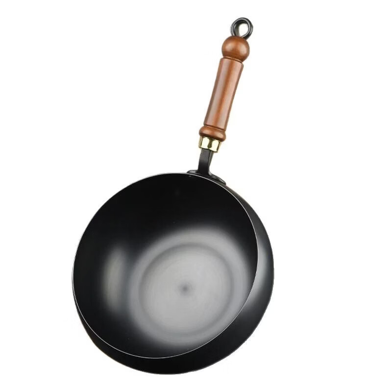 中掌柜三叔三婶大肚锅加厚不粘锅手工炖锅炒菜锅无涂层炒锅家用深口铁锅 24cm单锅 24cm