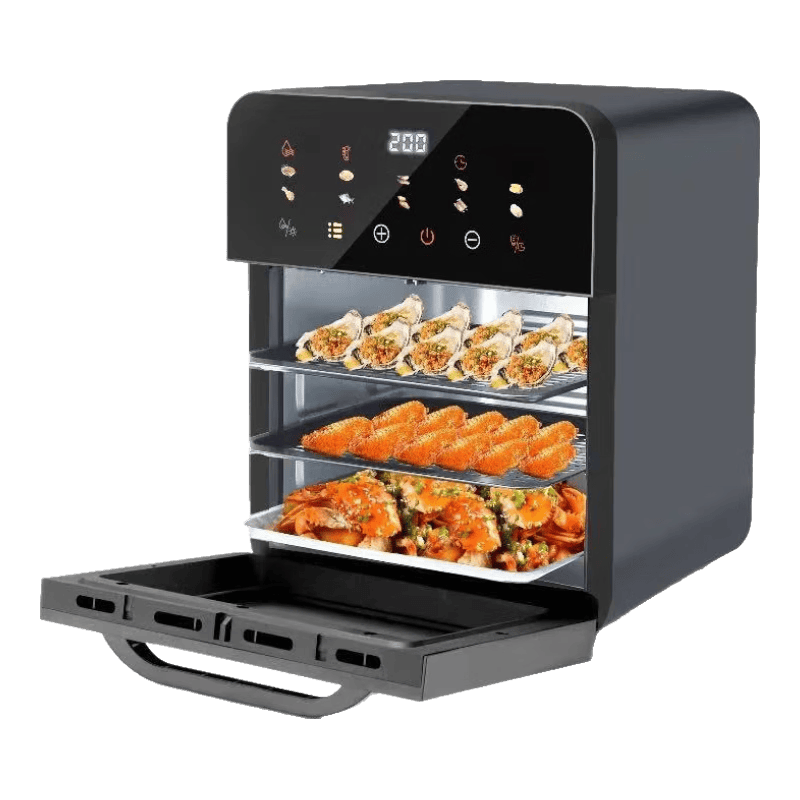 SUBOAER苏泊空气炸锅蒸烤一体2026新款多层空气炸烤箱多功能微波炉电烤箱一体机三合一可视大容量热饭菜 石墨黑 50L 【立体烤腔+多功能蒸烤免翻面】