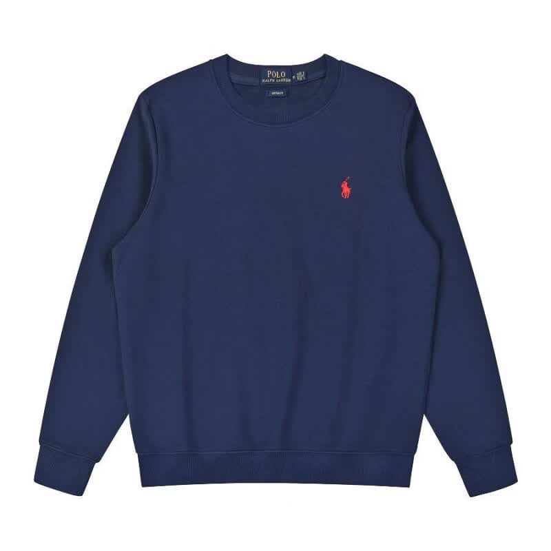 FAME RALPH LAUREN美国保罗新款小马刺绣卫衣圆领男女男士情侣长袖休闲保罗运动宽松 圆领藏蓝色【春秋款】红线 L 建议120-135斤