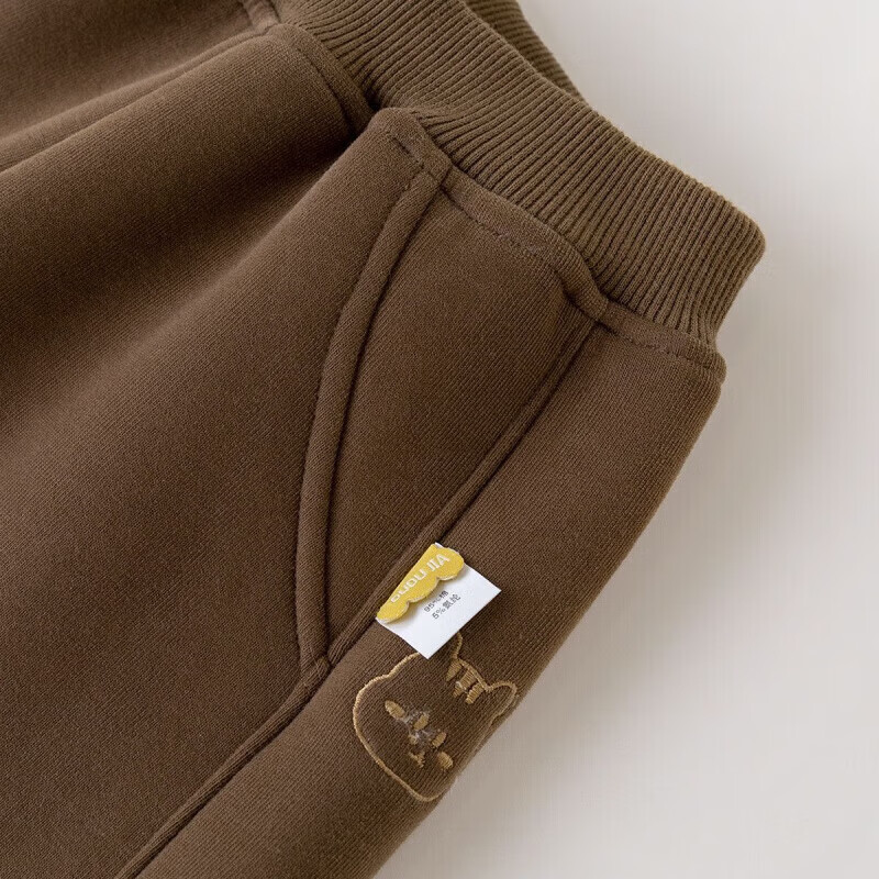 嘟嘟家宝宝裤子冬装儿童运动裤冬季男童长裤洋气女童冬款休闲裤小童童装 深花灰 90