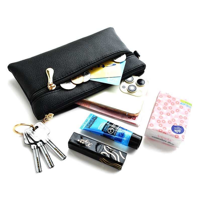 【优选】简约女士包包时尚手拿包休闲便携小方包百搭手机包小方包 黑色