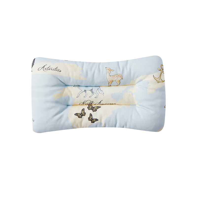 嫚熙（EMXEE）婴儿豆豆枕防偏头定型枕头 旅行地图(不含被子) 40×23(cm)