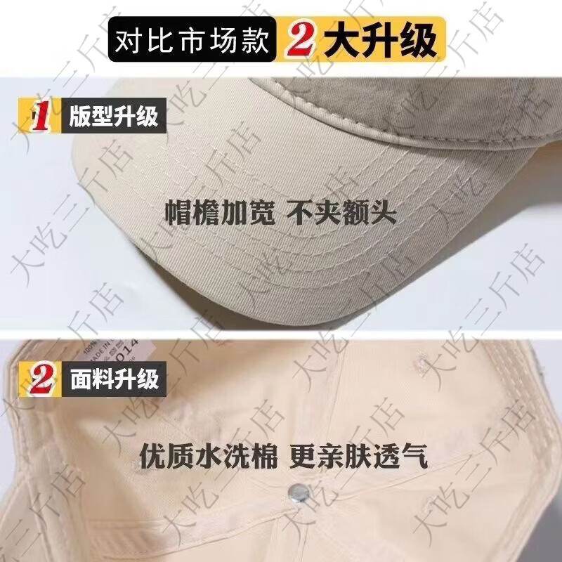 其他的  THE OTHER新款加大加宽棒球帽子女纯色宽檐大头围日系百搭深顶ins鸭舌帽男 Plaincolor黑丨常规帽檐 均码 头围可调节54-60cm