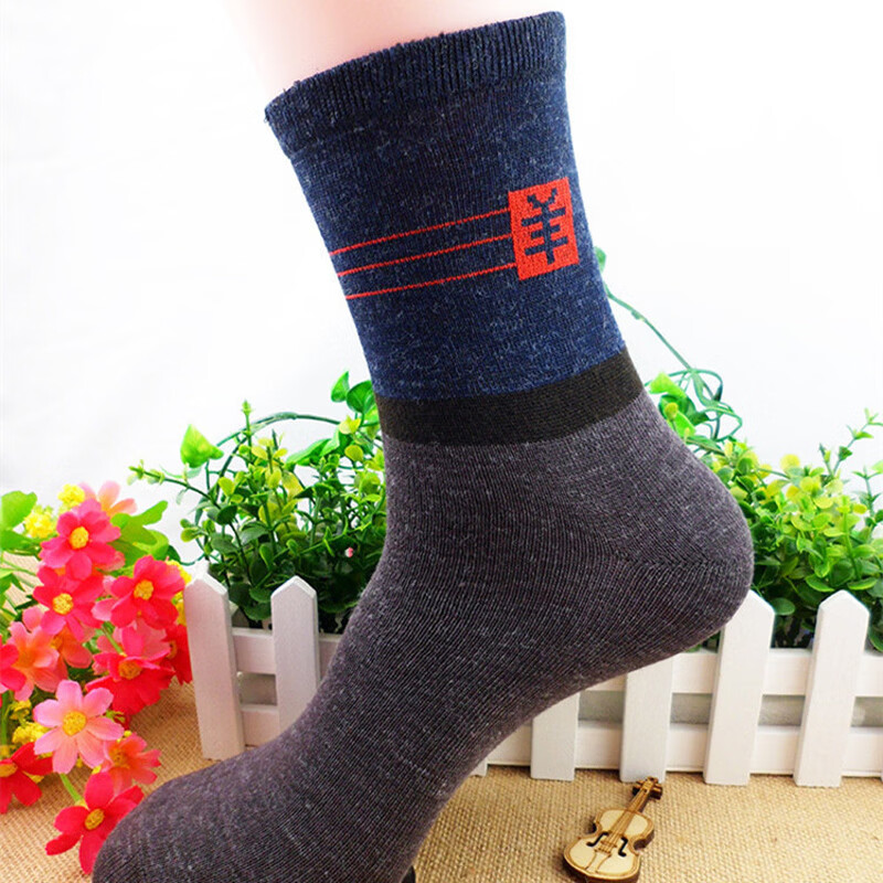 米大爷【甄选直发】袜子男士中筒袜四季舒适透气百搭休闲潮流长袜 混色装(颜色随机) 5双 均码 (37-42码)