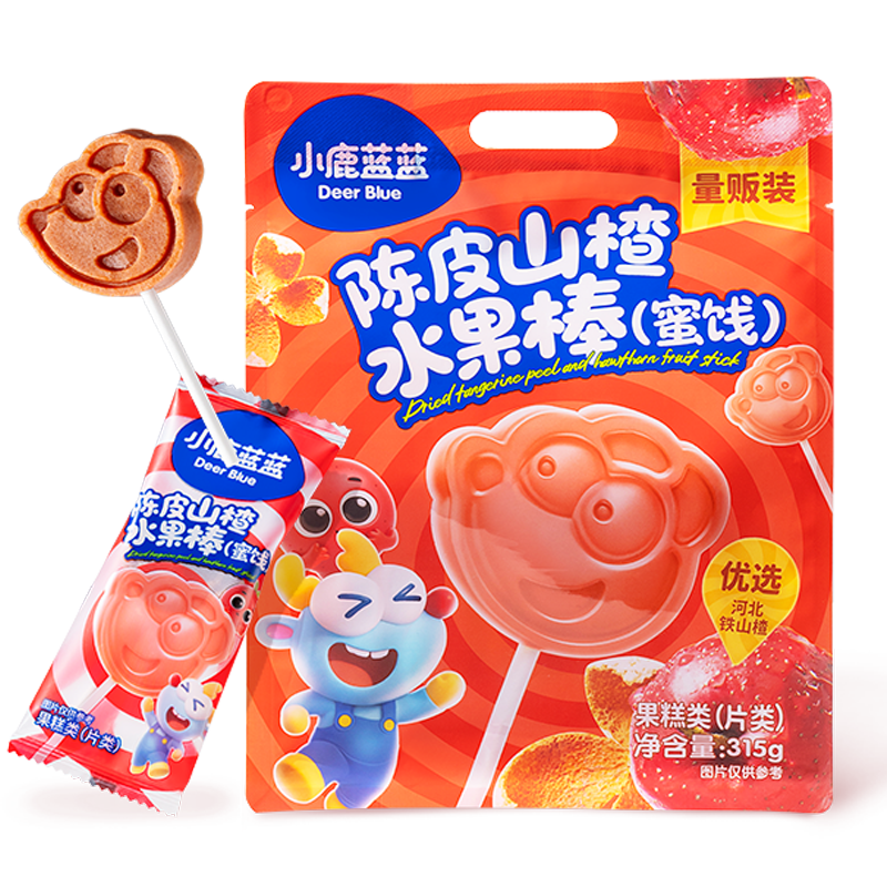 小鹿蓝蓝 宝宝陈皮山楂棒 宝宝儿童零食陈皮山楂棒鲜果糖果【30支】315g