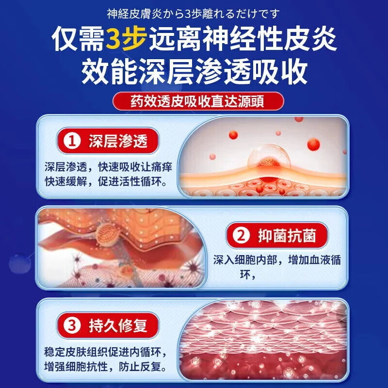 岩井昃弘神经性皮炎专用膏药顽固皮肤瘙痒皮炎湿疹真菌感染止痒日本进口 特强效一盒【日本原装进口】 眼皮癣过敏干燥无激素