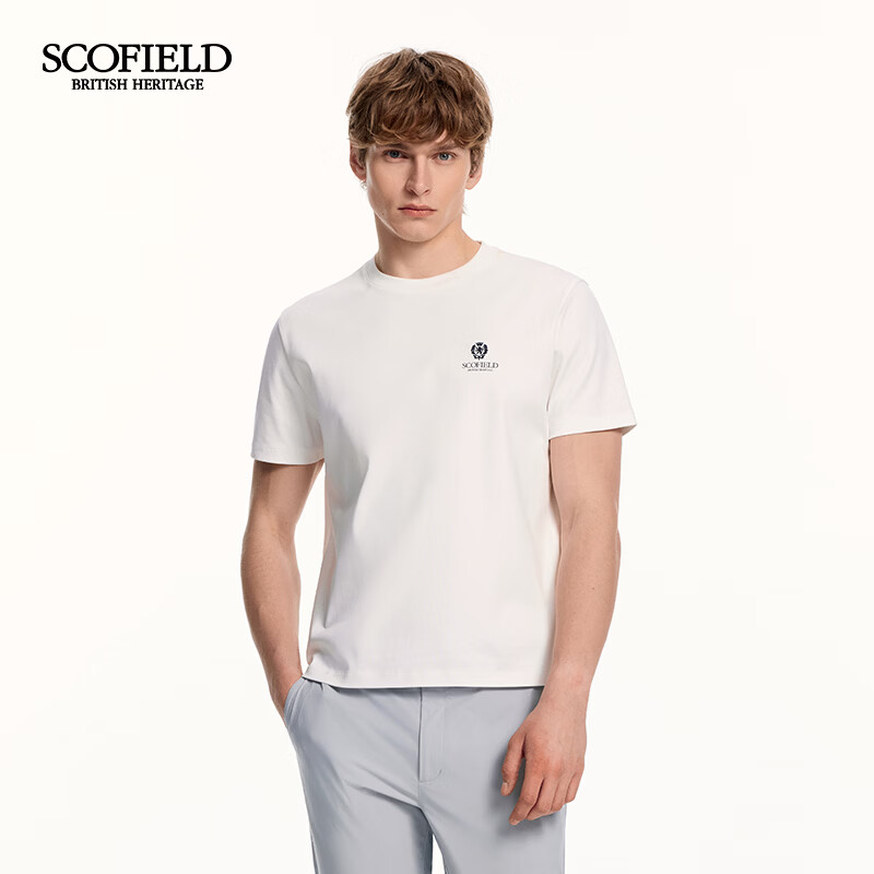 Scofield男装26年早春新品100%棉柔软透气宽松百搭短袖圆领T恤男 白色 M (170)