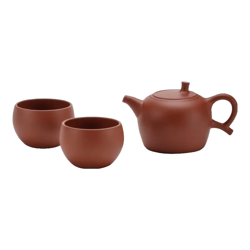 万仟堂（Edenus）高档茶壶 紫砂壶宜兴手工作茶壶原矿红泥手工壶掌上紫砂壶 明珠 红泥 1壶2杯