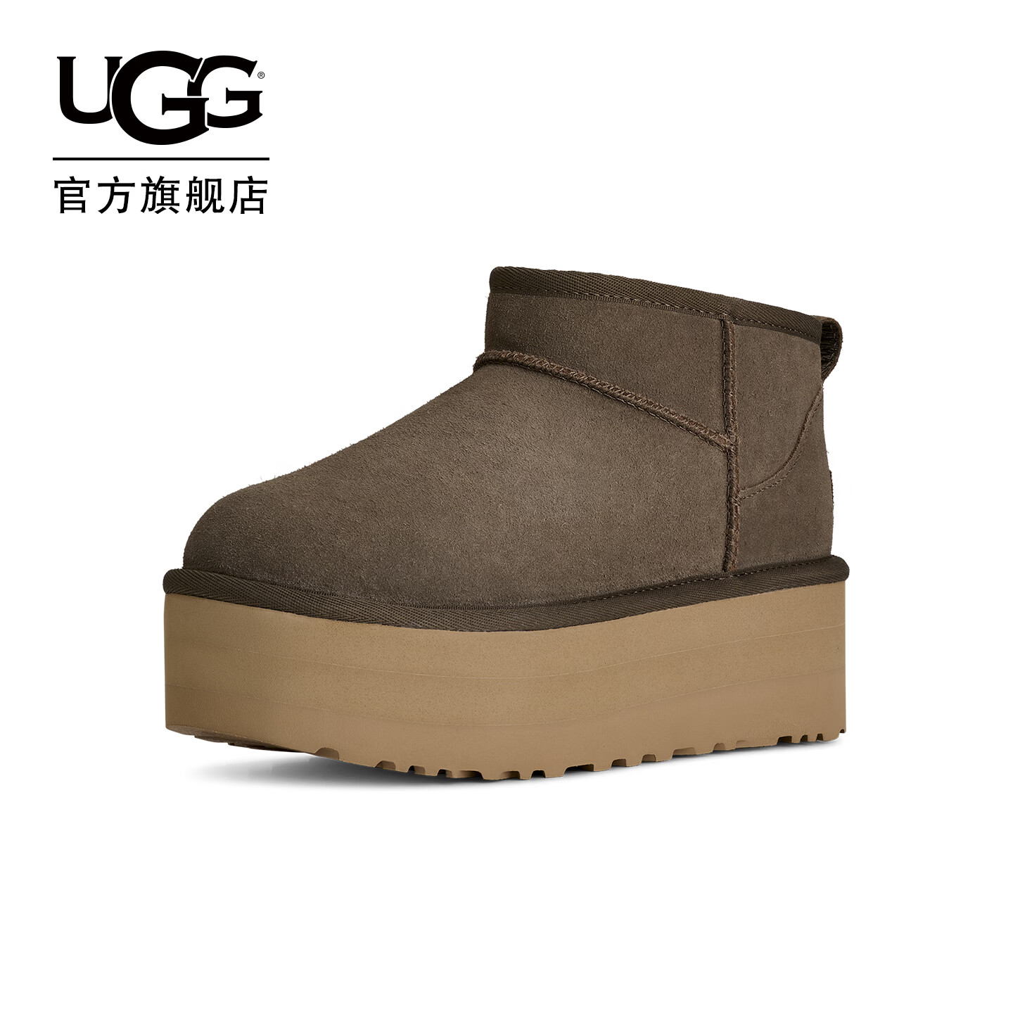 UGG春季女士经典厚底保暖雪地靴懒人毛毛鞋1135092DDRG|干牛至色36