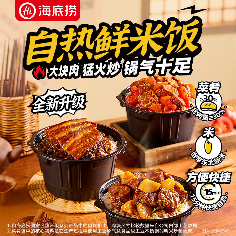 海底捞自热米饭方便速食大分量午餐夜宵自热鲜米饭番茄牛腩饭370g