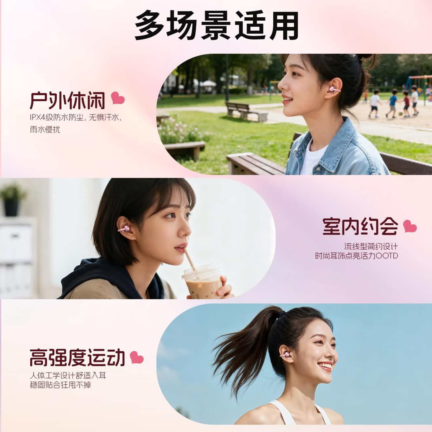 尼士顿耳夹式蓝牙耳机 2026 新款女士久戴不痛降噪超长续航华强北顶配高音质无线音乐耳机 紫罗兰
