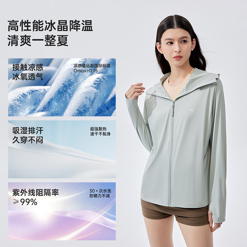 VVC成毅同款防晒衣男女502UV防晒服凉感透气冰丝皮肤衣外套 寂静灰(1.0冰晶衣) L (160-170/50KG-60KG)