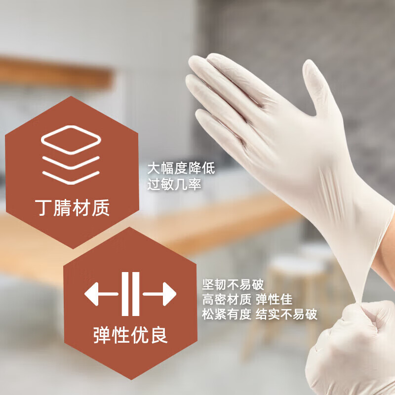 芳草地【优选百货】丁腈手套一次性丁晴检查专用乳胶橡胶加厚12寸加长款 12寸一次性丁腈手套 20只 M码