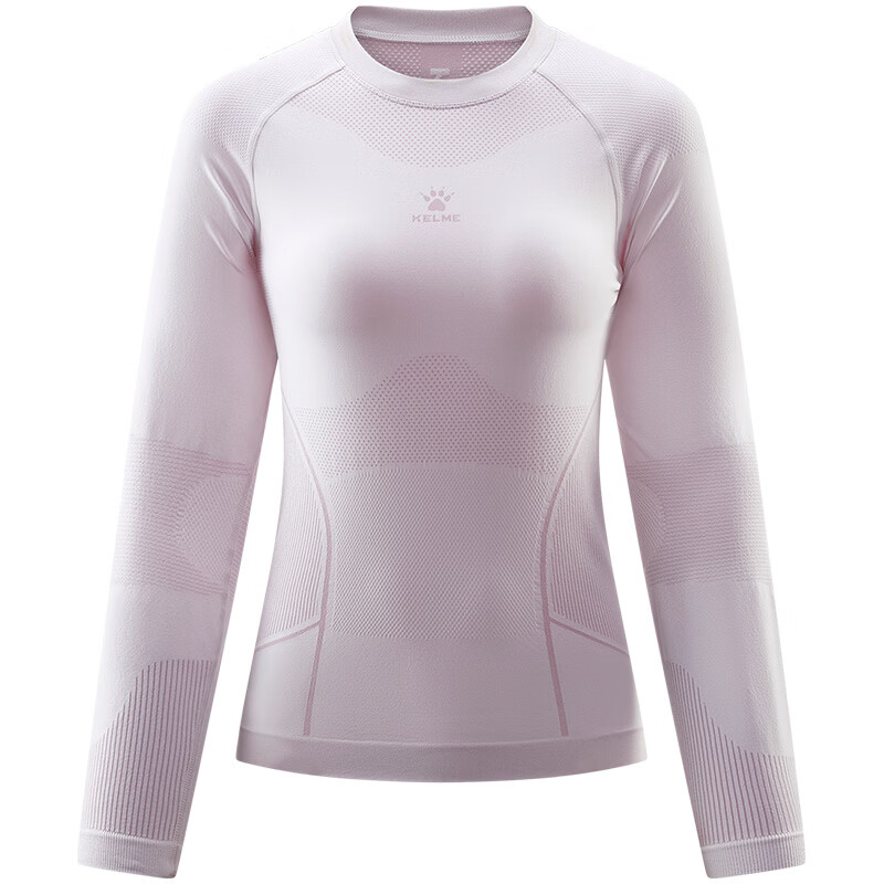 卡尔美（KELME）运动速干衣男女秋冬季户外滑雪排汗透气压缩裤打底保暖内衣 【女】柔雾紫-上衣 S