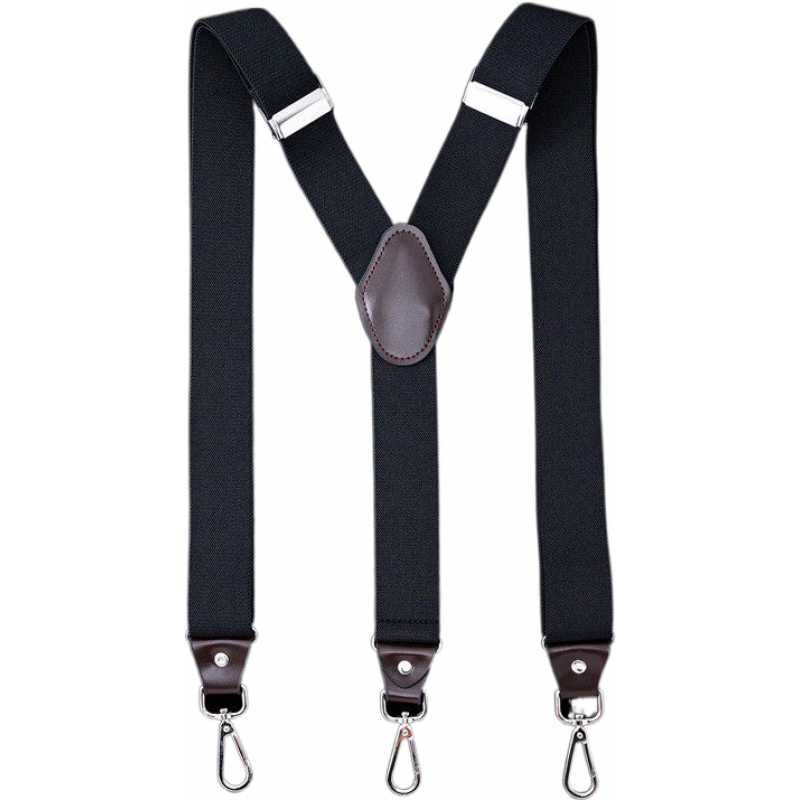 JOYBOKER男士掛鉤背帶成人西褲鉤扣背帶吊褲帶胖人男式夾吊帶褲夾 黑色