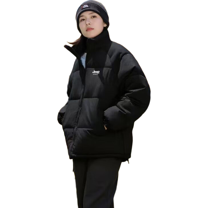 JEEP SPIRIT【无惧风雨雪】吉普羽绒棉服男女同款秋冬季韩版面包服情侣潮牌3 浅灰色 /防泼水超保暖 L 【建议110-130斤】