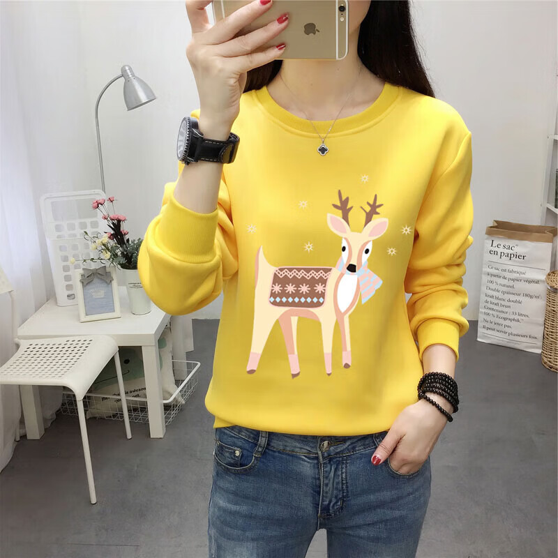 秋冬半高领打底衫女内搭2026新款显瘦宽松卫衣春长袖t恤上衣8003 加绒纯色卫衣-黑色 L 参考100-115斤