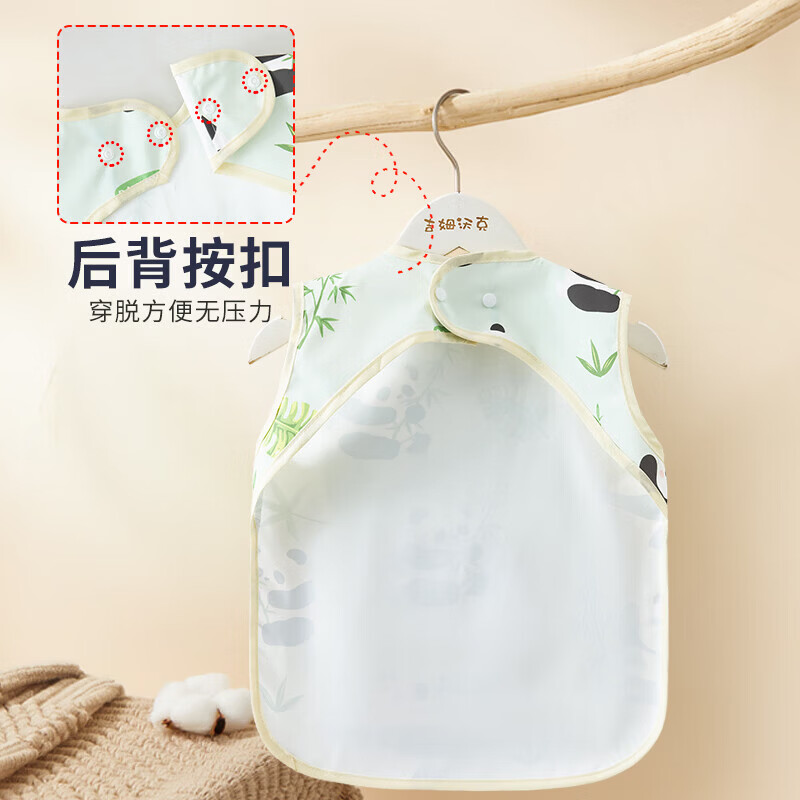 儿童罩衣防水夏季无袖薄款宝宝防脏免洗围裙吃饭围兜反穿衣 紫色猫咪【翻转饭兜】 大码（建议2-4岁/身高85-96cm）
