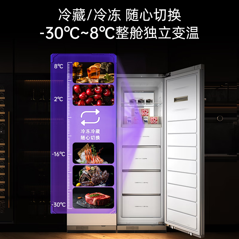 卡萨帝（Casarte）340 双拼冰箱 680升超薄内嵌式 变频风冷无霜 对开大容量冻藏柜 平嵌零嵌式冰箱 博卡灰对开冰箱 680升