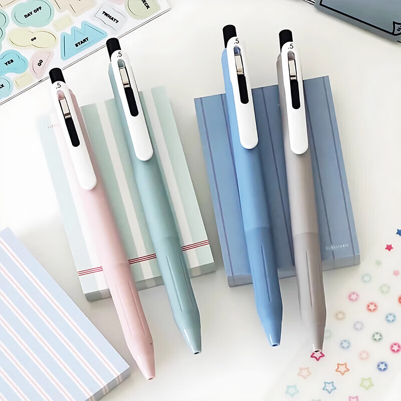 斑马牌日本JJ118悦芯笔CLIP Chill按动式学生用刷题黑笔0.5mm黑色中性笔高颜值大容量速干顺滑笔 透明黑 3支装