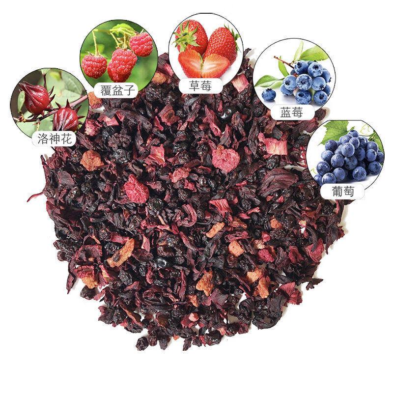兔小姐的茶风景区散装花果茶250g蜜桃洛神玫瑰蔓越莓酸甜果干干水果茶 朗姆覆覆盆子中酸250g款 拆封不退杜绝二手茶，请知悉250g试饮选项是100g