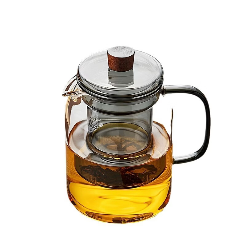 【厂家直销】厂耐热玻璃茶壶泡茶家用茶具套装过滤茶水分离泡茶壶 墨雅壶【单壶】 560ml