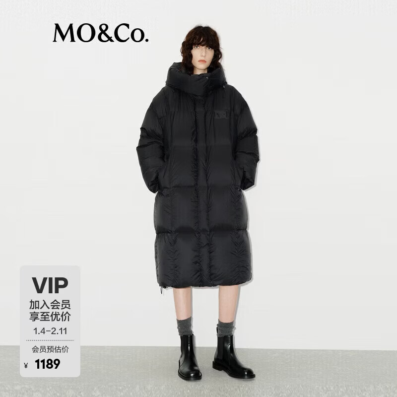 MO&amp;Co.泡芙羽绒服2024冬新品绒子含量90%防护风帽轻暖