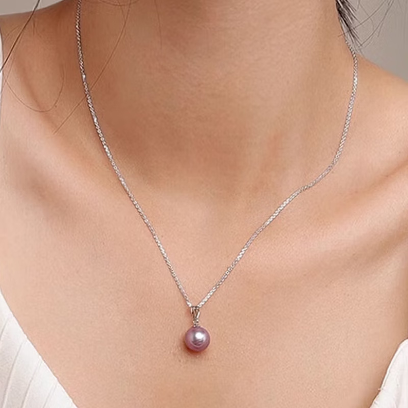 有幸珍珠吊坠 S925银爱迪生淡水珍珠吊坠11-12mm圆形强光珍珠项链颈饰 S925银 爱迪生珍珠吊坠11-12mm 圆形/强光【赠银链】