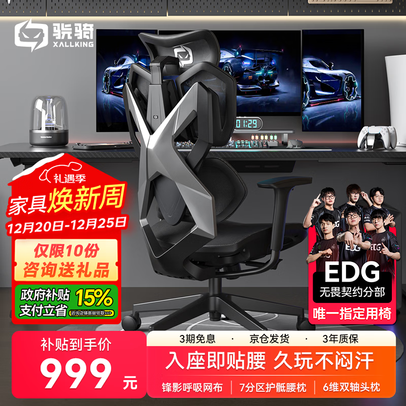 骁骑X5人体工学椅游戏电脑椅家用办公学生国家补贴电竞椅久坐