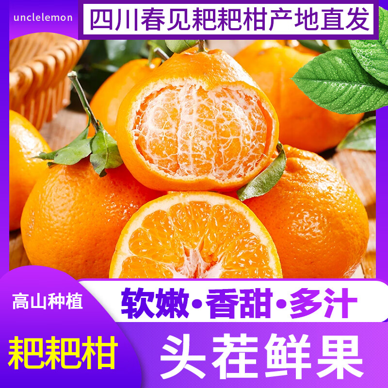 uncle lemon四川春见耙耙柑当季新鲜水果丑橘丑柑整箱高山种植产地现摘现发 5斤 大果【真心甜甜】新鲜现摘丨个头均匀 京东折扣/优惠券