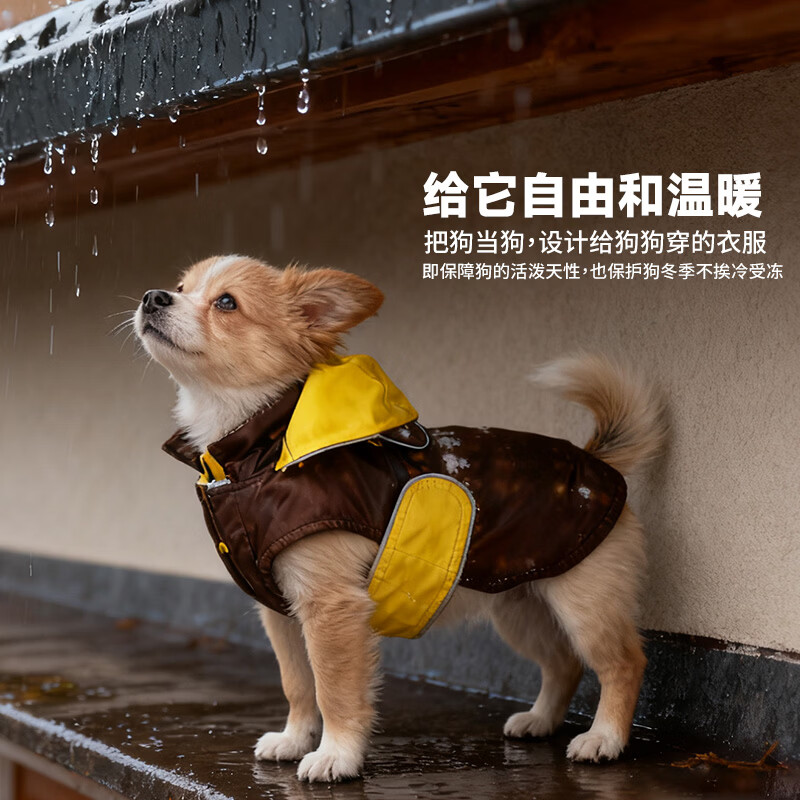 狗衣服冬装冲锋衣小型犬中大2025新款秋冬小体厚款防掉毛防水保暖 白绿色 XS-衣长21cm（建议体重1.5-2.5公斤）