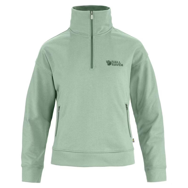 北极狐（FJALLRAVEN）女士抓绒衣保暖柔软透气休闲衣高领长袖卫衣 MISTY GREEN S