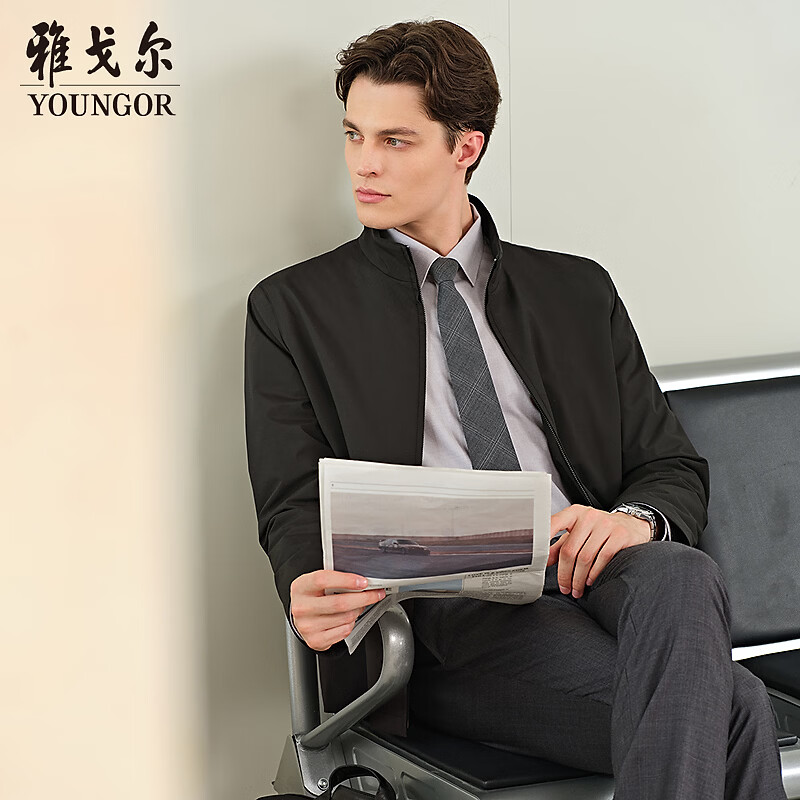 雅戈尔（YOUNGOR）【鹅绒内胆】25秋冬新品立领羽绒服 黑色 3XL 190/108A （推荐180-190斤） 京东折扣/优惠券