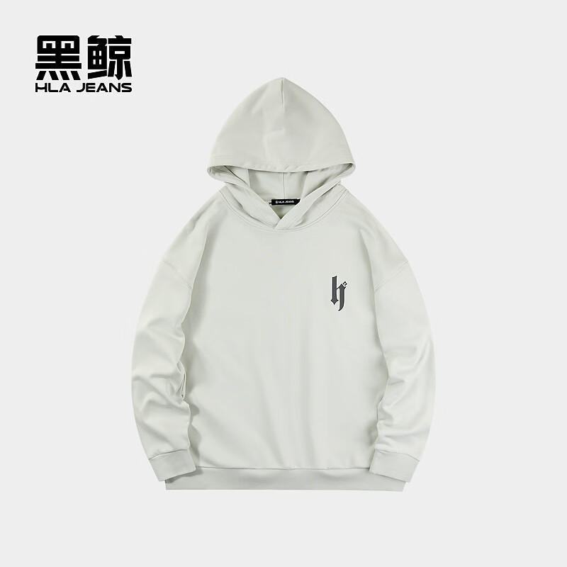 黑鲸（HLAJEANS）海澜之家旗下黑鲸印花卫衣男2024年秋季新品上衣男商场同款 浅灰51 XL
