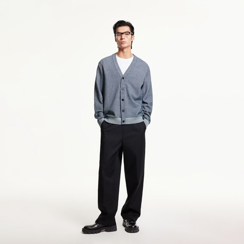 杰克·琼斯（JACK&JONES）男装潮酷高街时尚字母刺绣圆领套头休闲针织衫上衣男款225124011 225124008G39牛仔蓝花灰 常规 L