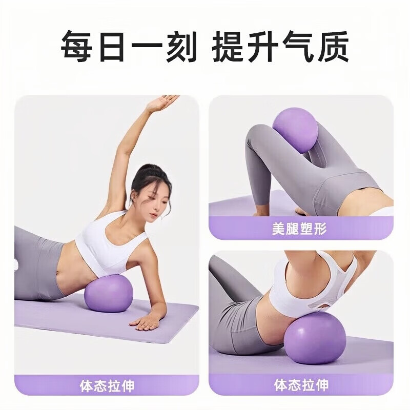 元族瑜伽球加厚普拉提小球盆底肌训练产后核心塑形健身球俞珈器材 熏紫色 【 赠打气套装】