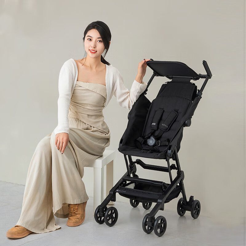 elittle逸樂途C05超輕便嬰兒推車口袋神器兒童傘車旅行可折疊簡易寶寶 【極光黑】C05推車