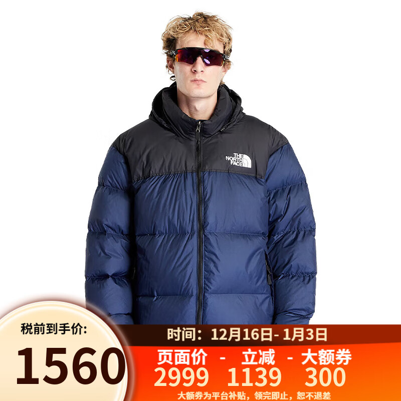 北面美版1996Nuptse男女款羽绒服潮牌经典户外700蓬 NF0A3C8D男款GOB-北面巅峰蓝 L