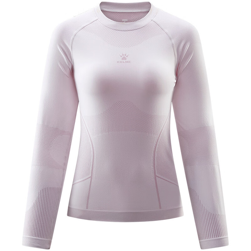 卡尔美（KELME）运动速干衣男女秋冬季户外滑雪排汗透气压缩裤打底保暖内衣 【女】柔雾紫-上衣 S