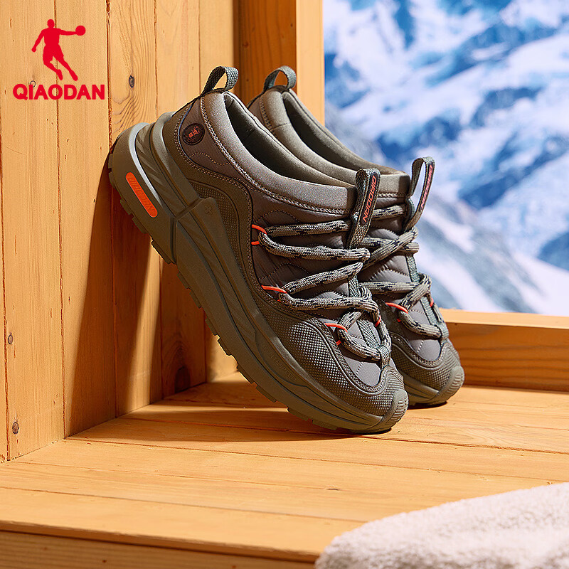 乔丹【99元福利特惠】男女鞋休闲鞋革面加绒保暖棉鞋复古户外运动鞋 暗茶色 【336B】 42