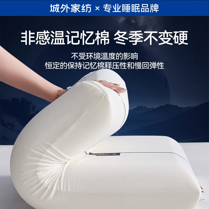 城外记忆棉枕头成人一对 枕头护颈枕睡眠颈椎病深度睡眠专用 pro枕芯 慢回弹深睡枕-10cm 单只