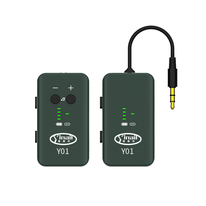 音奈尔（yinail）直播声卡专用无线接收器连接监听耳机舞台唱歌耳返高清传输无损音质5.8G腰包专业录音户外主播套装 音奈尔【无线腰包】+【入耳式专业监听耳机】