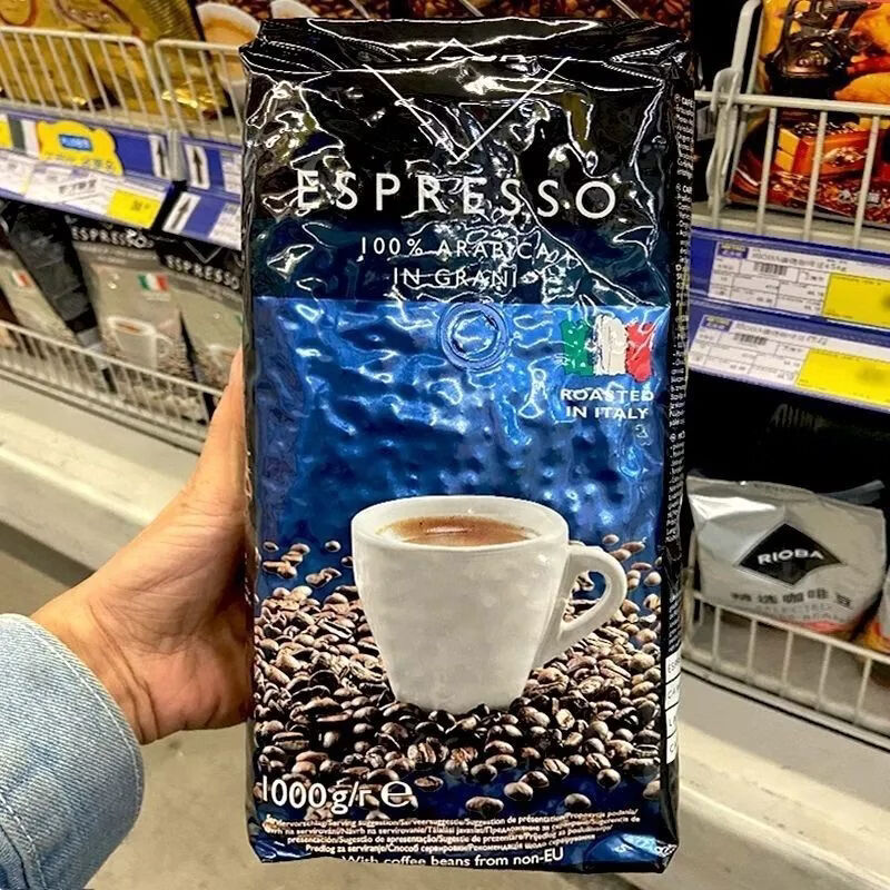 瑞吧新鲜采购麦德龙意大利进口阿拉比卡咖啡豆1kg中度烘焙 瑞吧中度烘焙咖啡豆一袋+海盐芝士棒