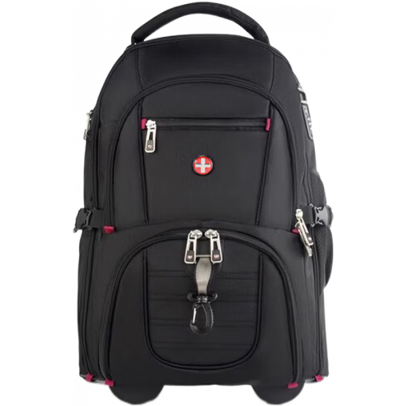 CROSSGEAR十字勛章瑞軍士刀大容量牛津布結(jié)實(shí)耐用手提旅行拉桿包 黑色【17.3英寸大容量】